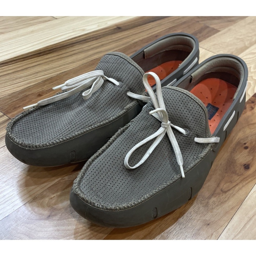 SWIMS Shoes Men's Size 12 US Blue Olive Breeze Leap Laser Loafers Mesh Slip On